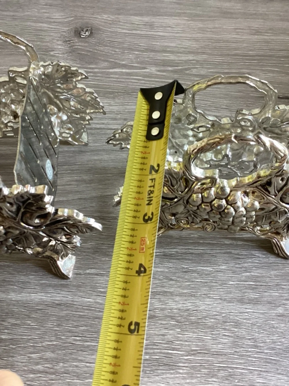 Vtg Godinger Silver-plate Grape Napkin Holder & Knife Flatware Buffet Caddy Set